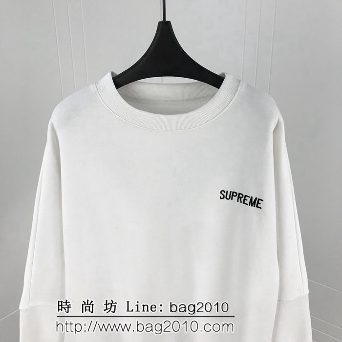 SUPREME 正品打板 18秋冬新款 白色加絨 男款衛衣 ydi1819